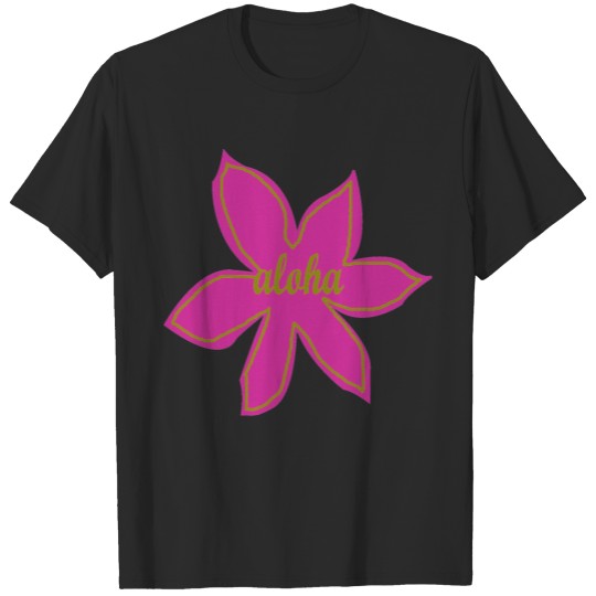 Discover Colored Aloha flower T-shirt