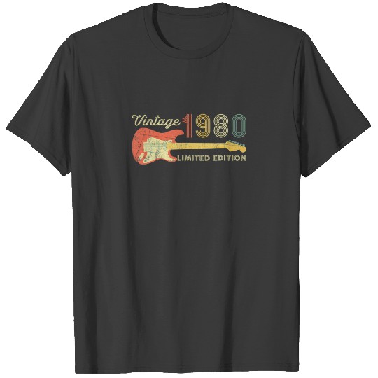 Discover Vintage 1980 Birthday Gifts - Guitar Lovers 42Th B T-shirt