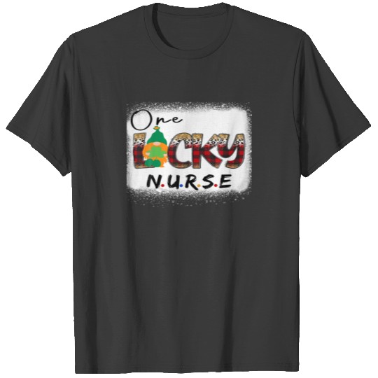 One Lucky Nurse Gnomy Bleached St Patrick For Wome T-shirt