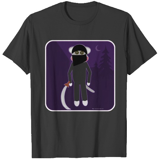 Funny Epic Ninja Sock Monkey Illustration T-shirt