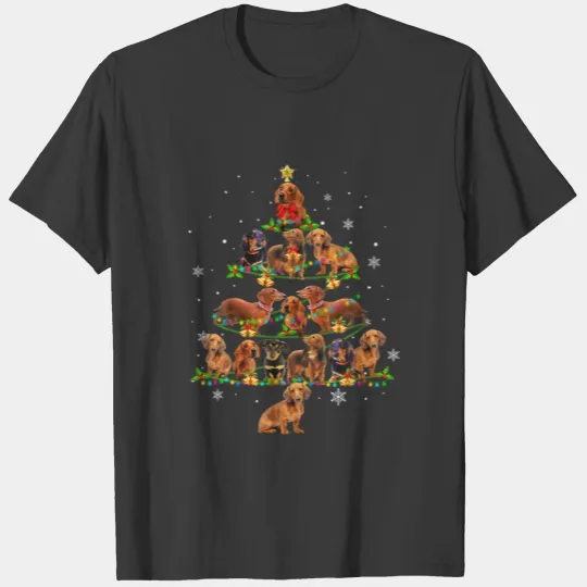 Dachshund Christmas Tree Loves Led Cute Dog Lovers T-shirt