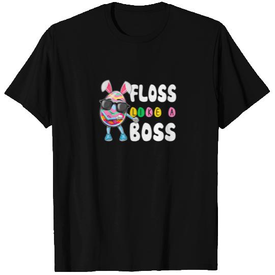 Floss Like A Boss Easter Egg Bunny Ear Boy Kid Flo T-shirt