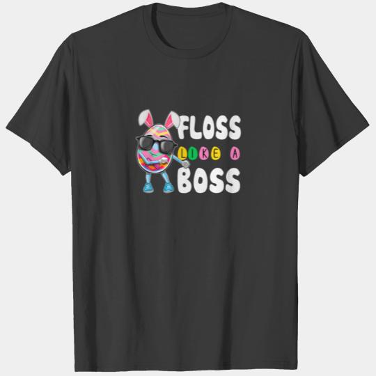 Floss Like A Boss Easter Egg Bunny Ear Boy Kid Flo T-shirt