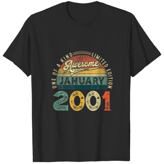 Discover 21St Birthday Decoration January 2001 Men Women 21 T-shirt