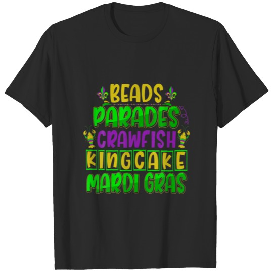 Discover Cute Beads Parades Crawfish Kingcake Mardi Gras T-shirt