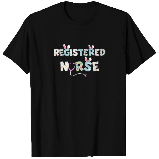 Cute Easter Registered Nurse RN Bunny Ears Happy E T-shirt