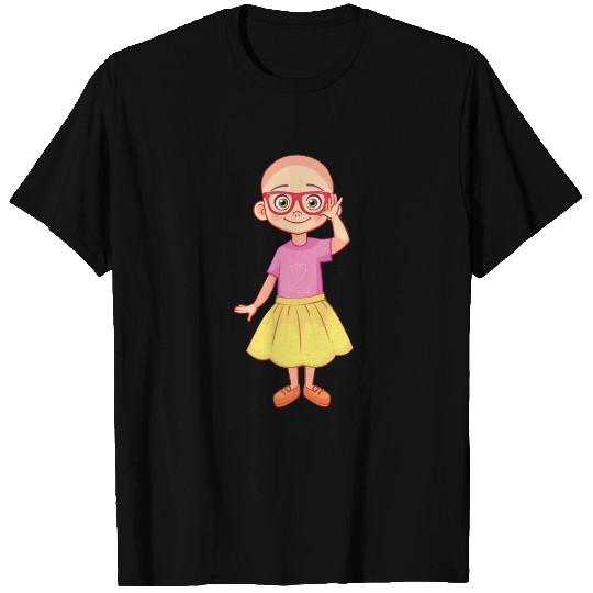 Going Back to School Bald Girl with Glasses T-shirt