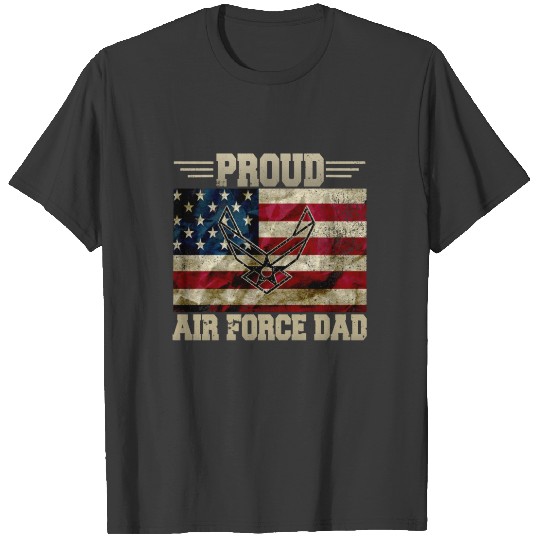 Proud Air Force Dad Military Veteran Pride US Flag T-shirt