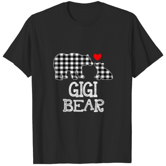Discover Gigi Bear Christmas Pajama Black And White Buffalo T-shirt