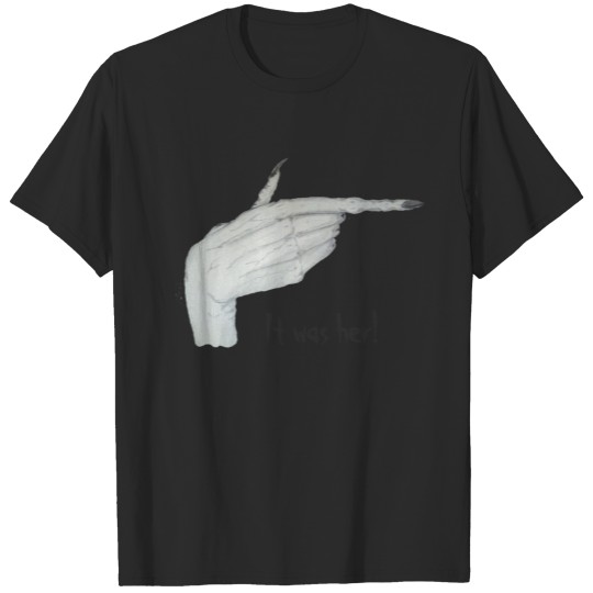 Discover Pointing monster hand with long nails fun slogan T-shirt