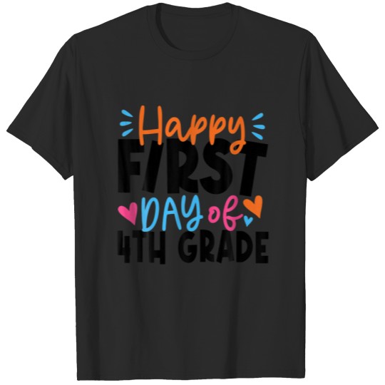 Happy First Day Of School 4Th Grade For Boy Kid Gi T-shirt