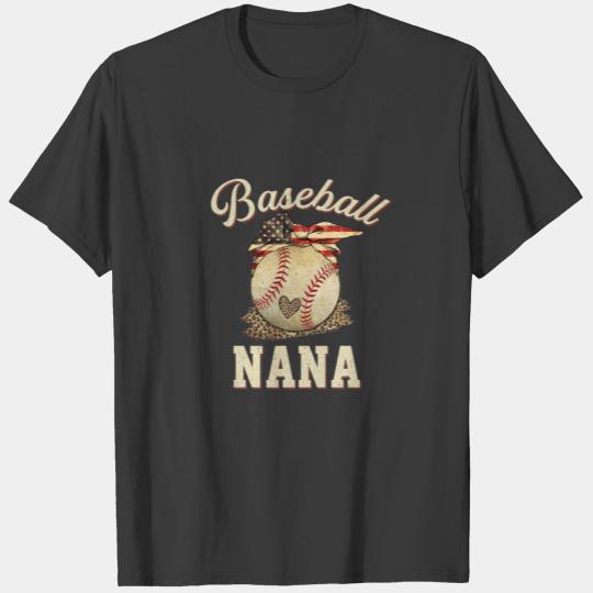 Vintage Baseball Nana Game Day Funny 4Th Of July P T-shirt