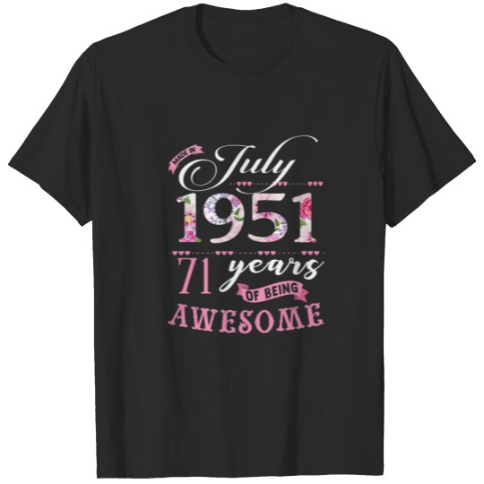Discover 71St Birthday Floral Gift For Womens Born In Augus T-shirt