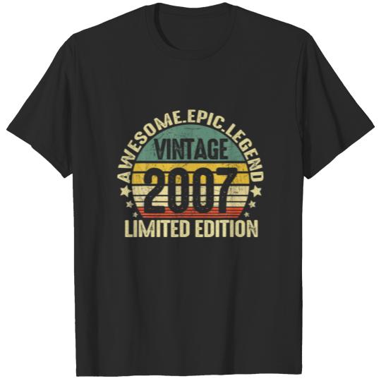 Discover 14 Years Old 14Th Vintage Awesome Birthday 2007 T-shirt