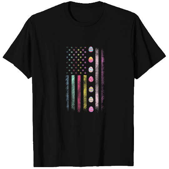 Easter Day, American Eggs Flag Funny Boys T-shirt