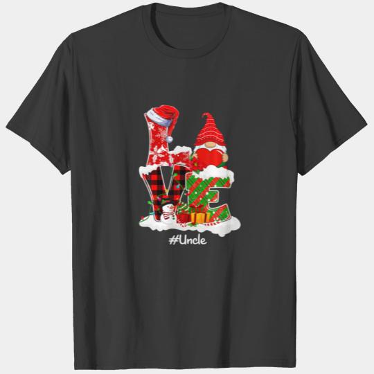 Love Uncle Gnome Christmas Matching Family Group V T-shirt