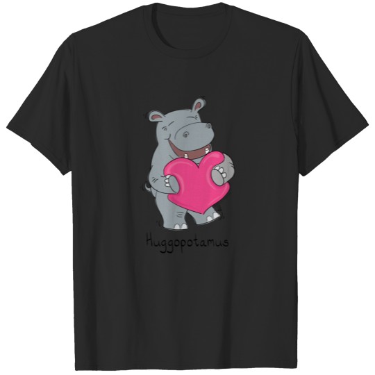 Discover Hippo Hugs Valentine’s Day Toddler T Pink T-shirt