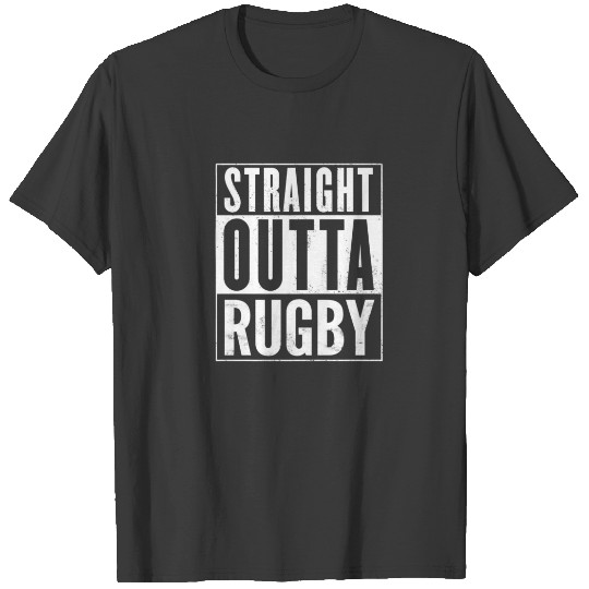 Straight Outta Rugby Vintage Distressed Funny T-shirt