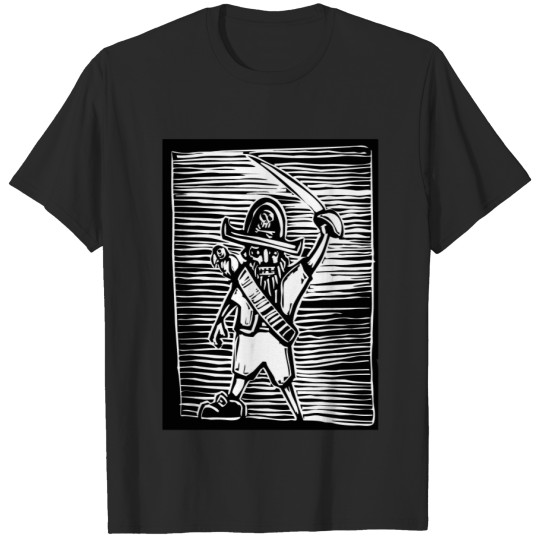 Discover Woodcut Pirate T-shirt