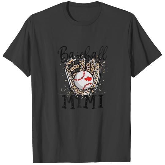 Baseball Mimi Leopard Game Day Baseball Lover Moth T-shirt