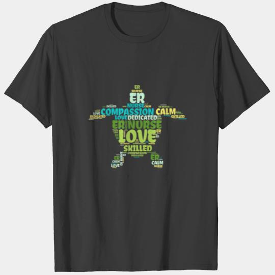 Dedicated Blue ER Nurse Sea Turtle T-shirt