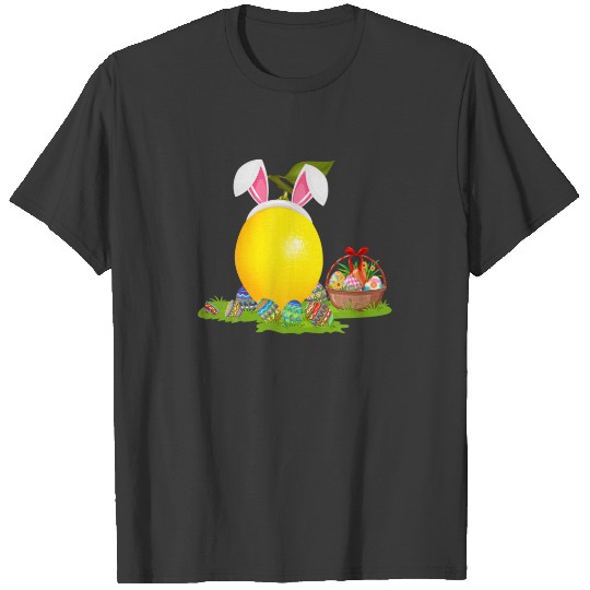 Lemon Fruit Easter Egg Hunting Bunny Lemon Easter T-shirt
