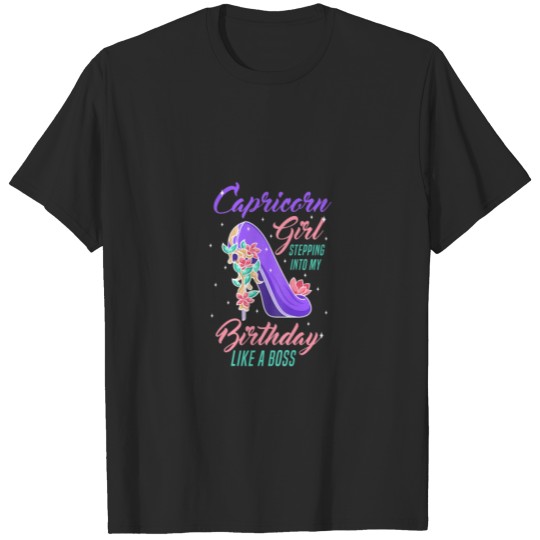 Discover Womens Girl Boss Queen January Capricorn Birthday T-shirt