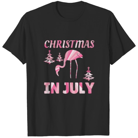 Discover Christmas In July S For Women Pink Flamingo T-shirt