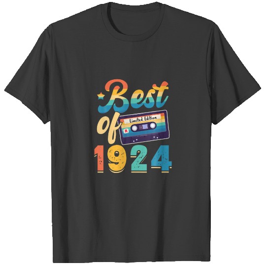 Retro Best Of 1924 Cassette Tape 98Th Birthday Dec T-shirt