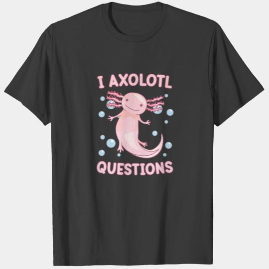 I Axolotl Questions Kids Pink Salamander Plush Axo T-shirt