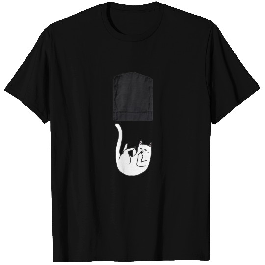 Middle Finger Cat Falling From A Pocket T-shirt