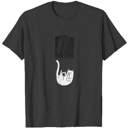 Middle Finger Cat Falling From A Pocket T-shirt