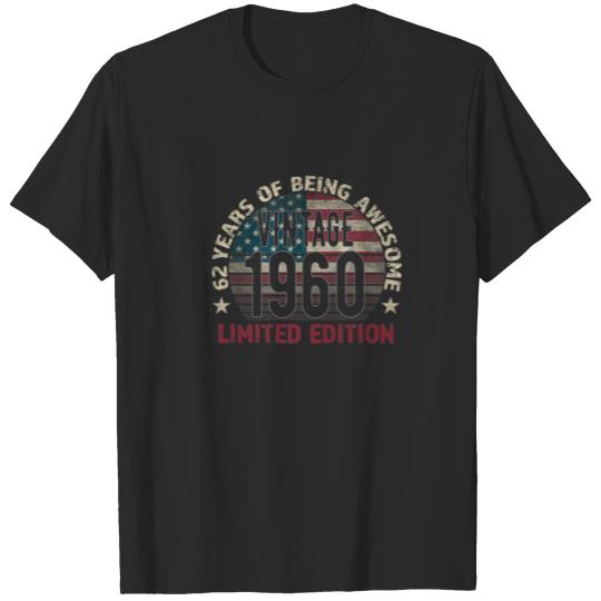 Discover 62Th Birthday Gift Men Vintage 1960 62 Years Old - T-shirt