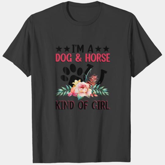 Paw Print Horseshoe Im A Dog And Horse Kind Of Gir T-shirt