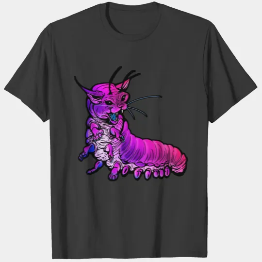 cat caterpillar purple T-shirt