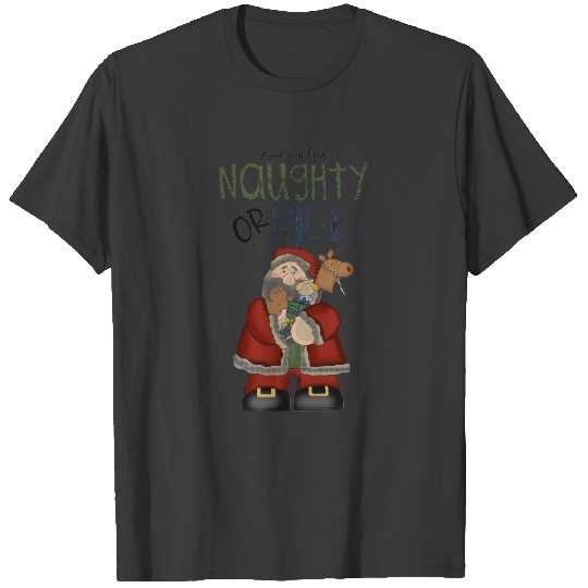 Christmas Fun Santa Naughty or Nice Toys T-shirt