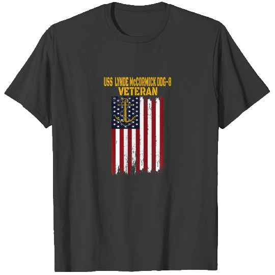 USS Lynde Mccormick DDG-8 Destroyer Veterans Day F T-shirt