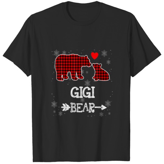 Discover Red Plaid Gigi Bear Christmas Pajama Matching Fami T-shirt