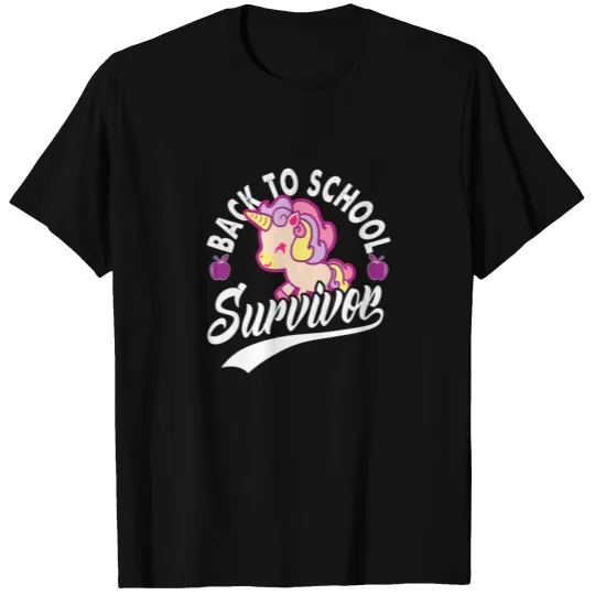 Cute Unicorn Back To School Survivor Class Apple T-shirt