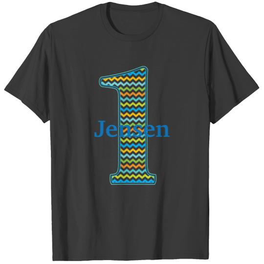 1st Birthday Number One in chevron T T-shirt
