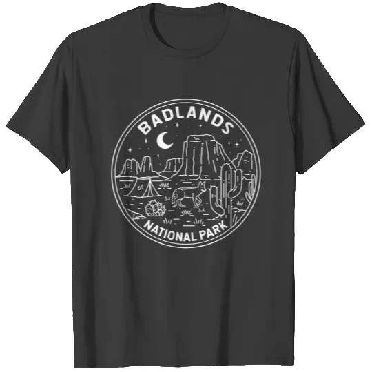 Badlands National Park Landscape Monoline T-shirt