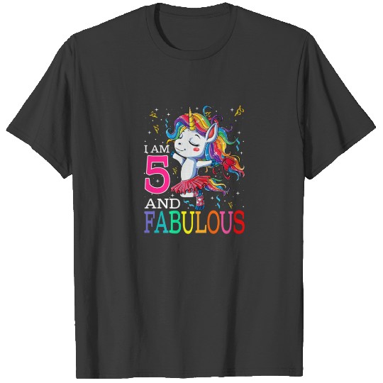 Discover I Am 5 And Fabulous Unicorn Birthday T-shirt