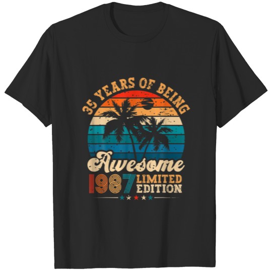 Discover 35 Year Old Gifts Awesome 1987 Limited Edition 35T T-shirt