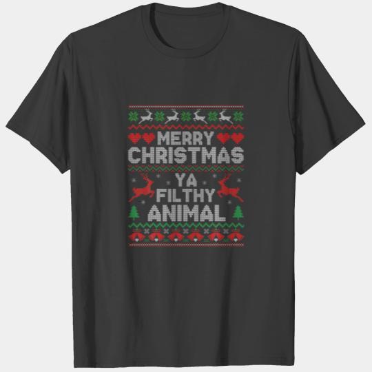 Merry Christmas 2021 Animal Filthy Ya Funny Ugly S T-shirt