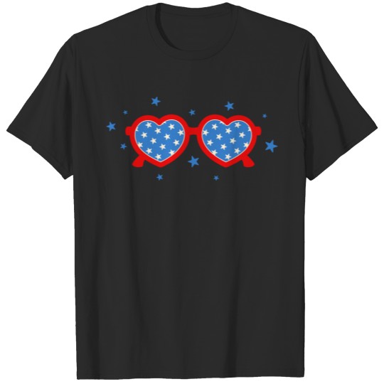 Patriotic State Love Hear Sunnies USA T-shirt