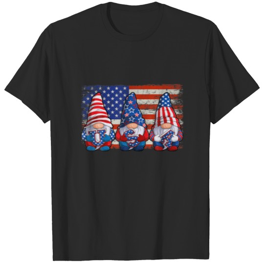 Discover Gnomes Patriotic American Flag Cute Gnomes 4Th Of T-shirt