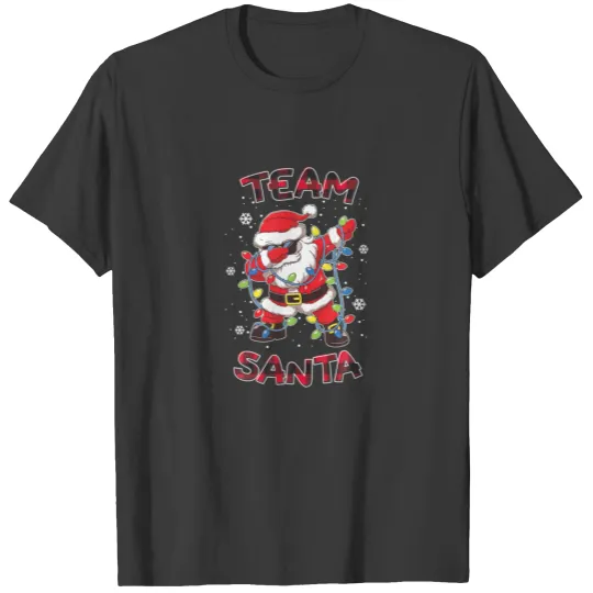 Team Santa Merry Christmas Tree Lights Dabbing San T-shirt