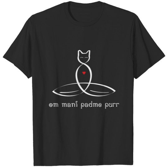 Om Mani Padme Purr - Fancy style text. T-shirt
