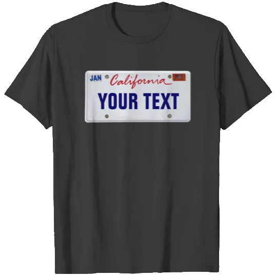 (Customizable) California License Plate T-shirt