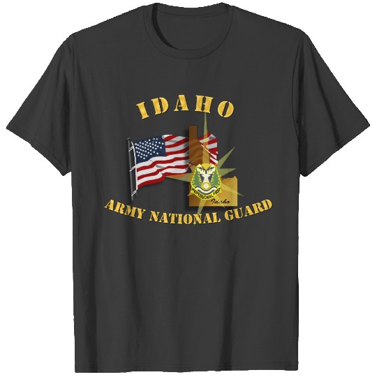 Idaho - ARNG w Flag T-shirt